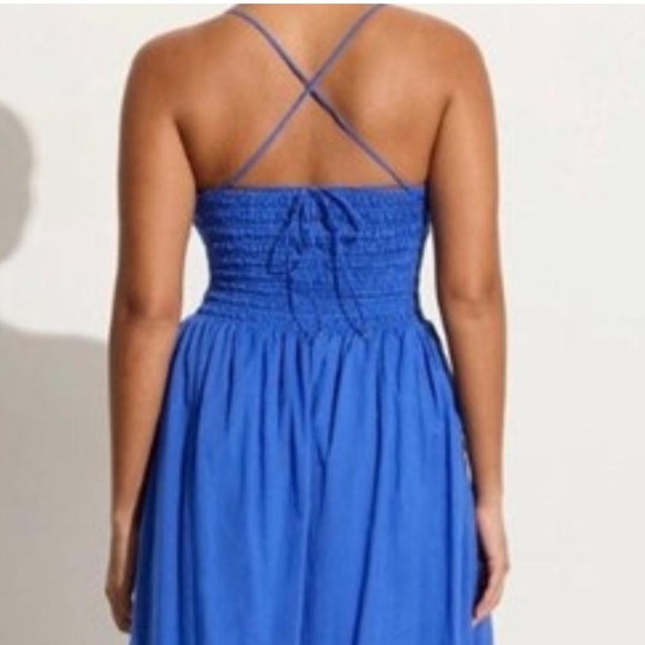 Faithfull the Brand Agolde Midi Dress Sicilian Blue XXL - Picture 4 of 11